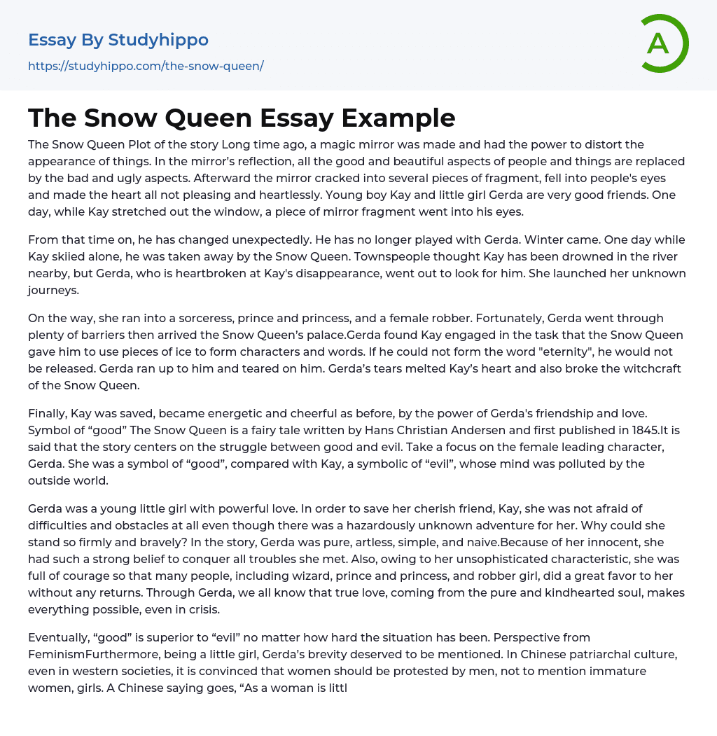 The Snow Queen Essay Example