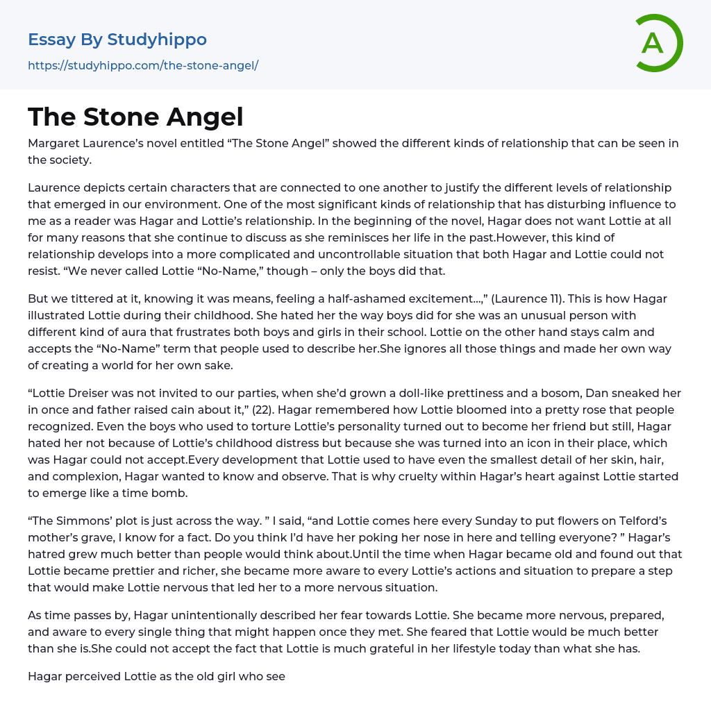 The Stone Angel Essay Example