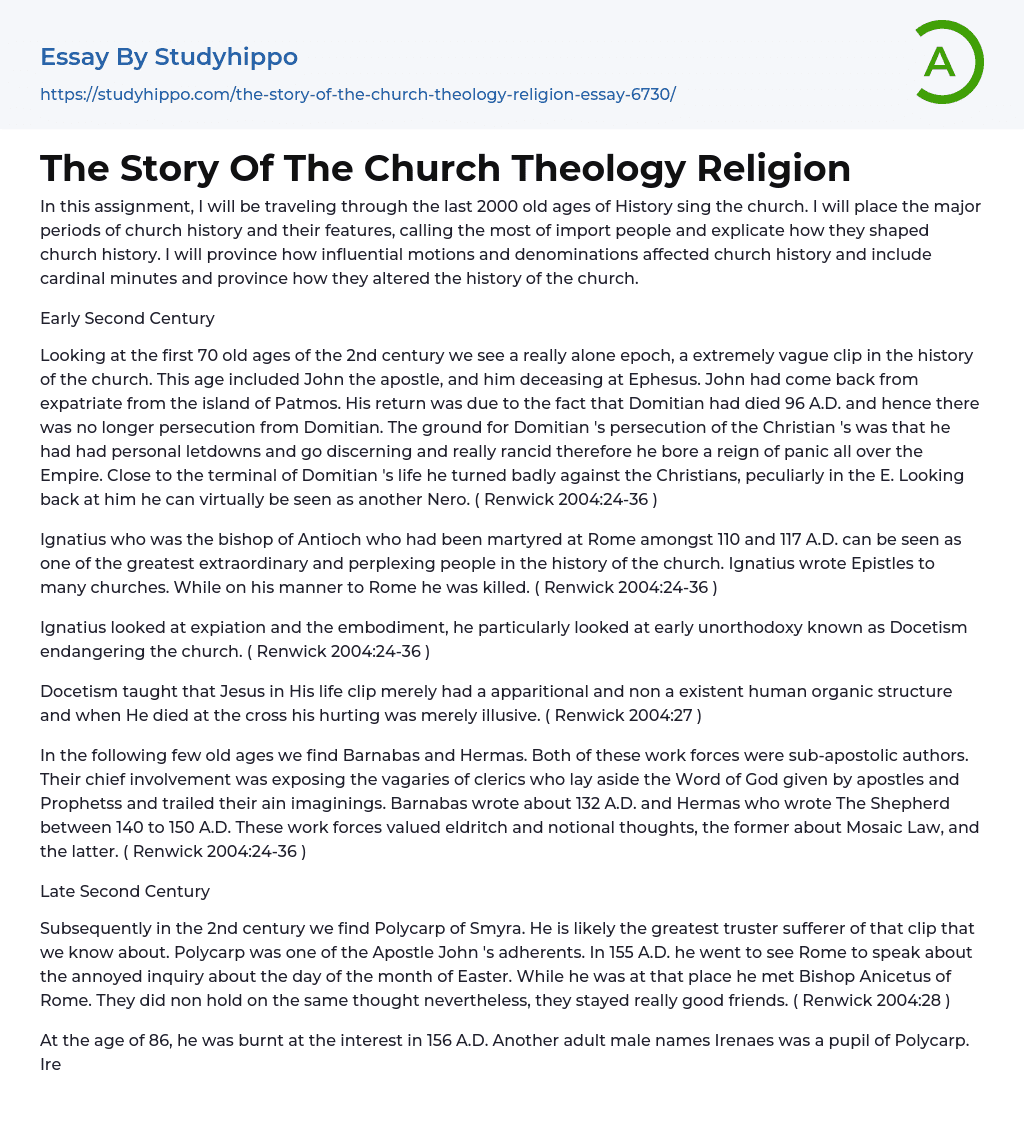 essay about church brainly