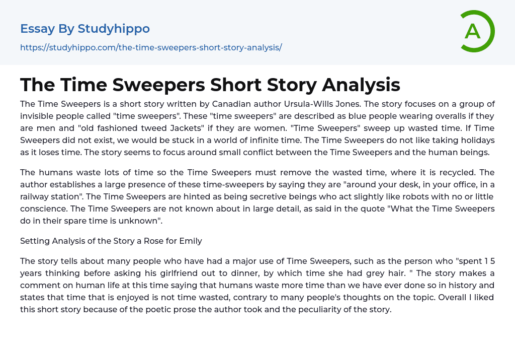 The Time Sweepers Short Story Analysis Essay Example
