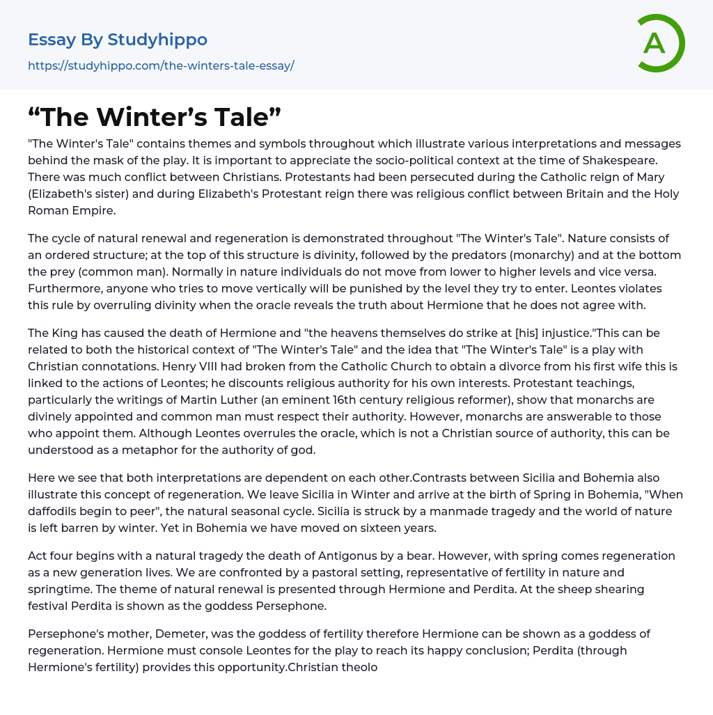 winter's tale essay