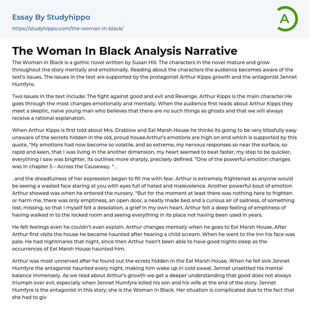 The Woman In Black Analysis Narrative Essay Example