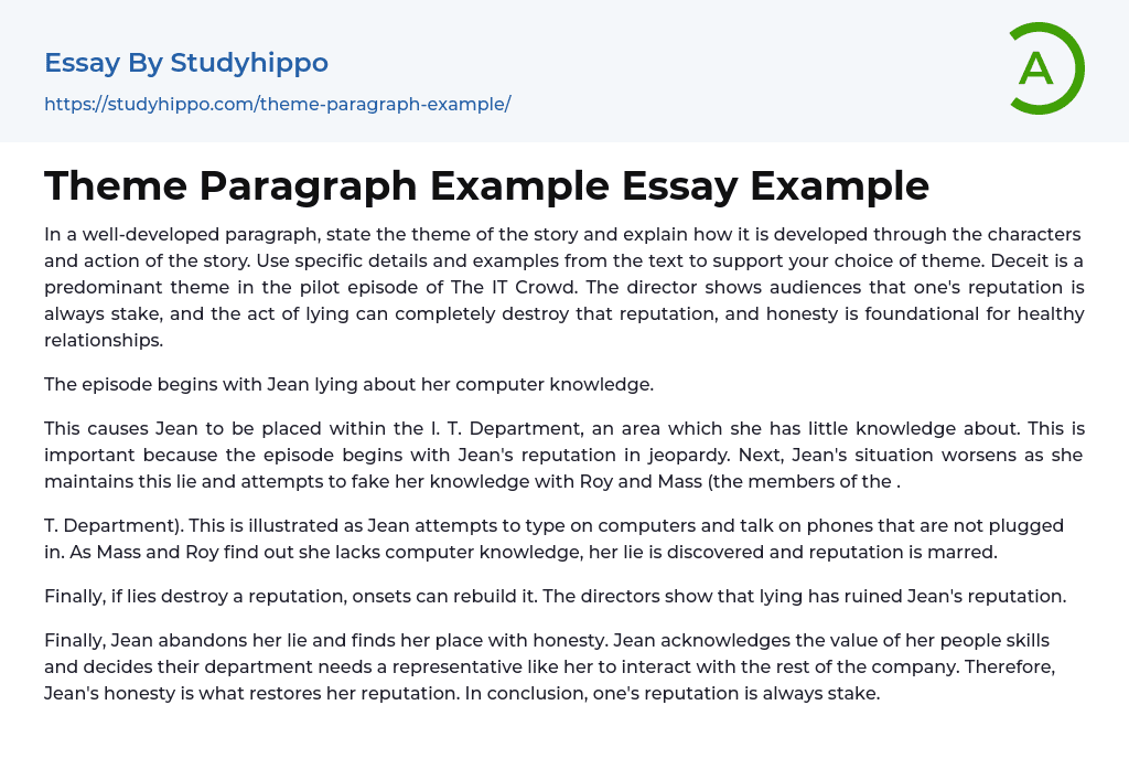 How To Make A Thematic Paragraph