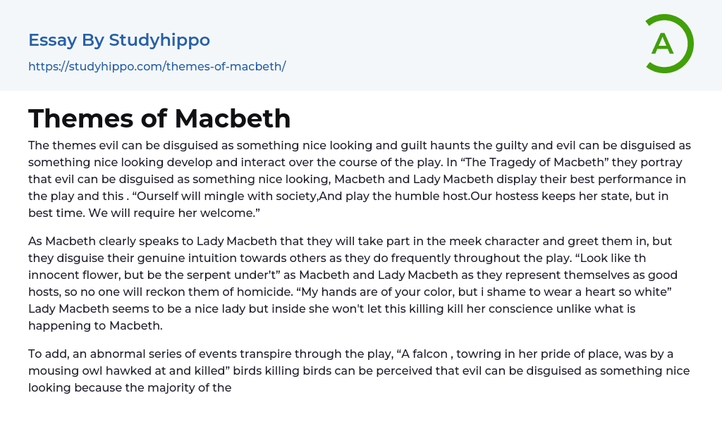 Themes of Macbeth Essay Example