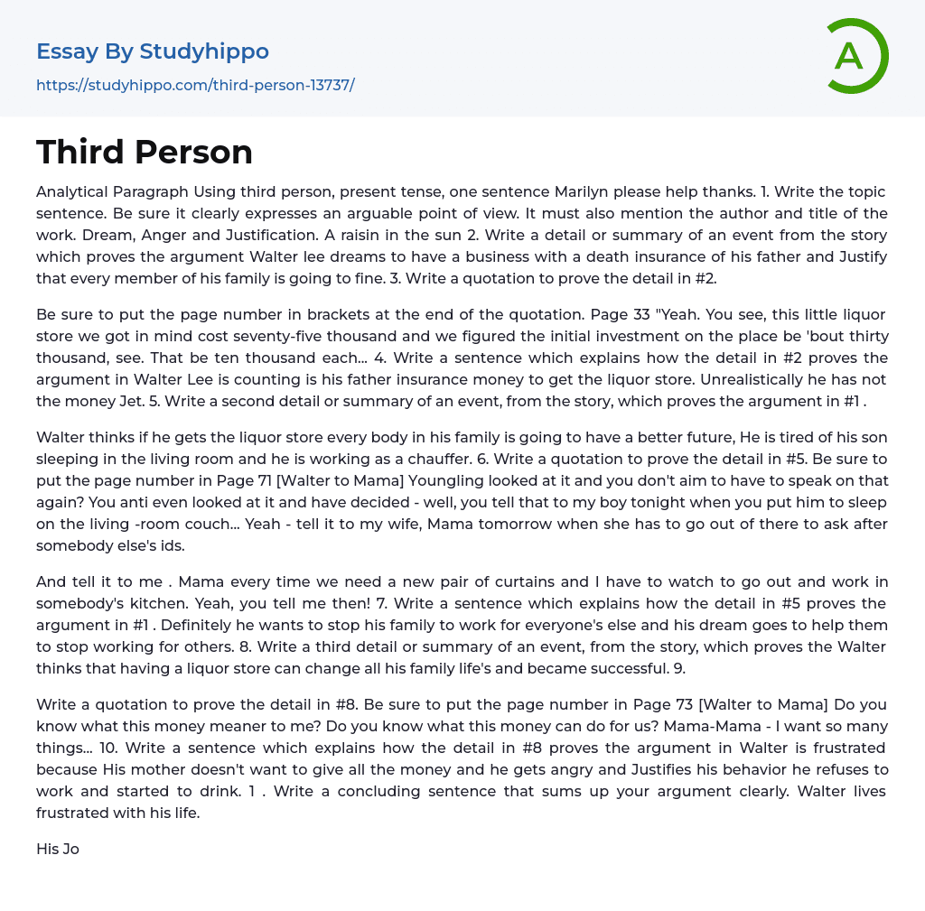how to change an essay from first person to third person