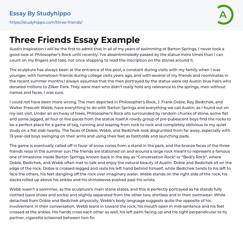 Three Friends Essay Example