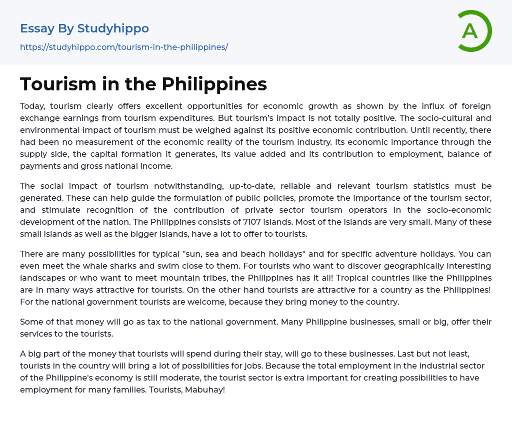 philippine tourism industry essay
