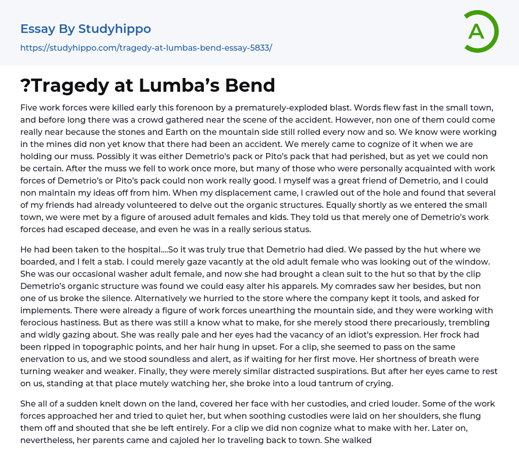 ?Tragedy at Lumba’s Bend