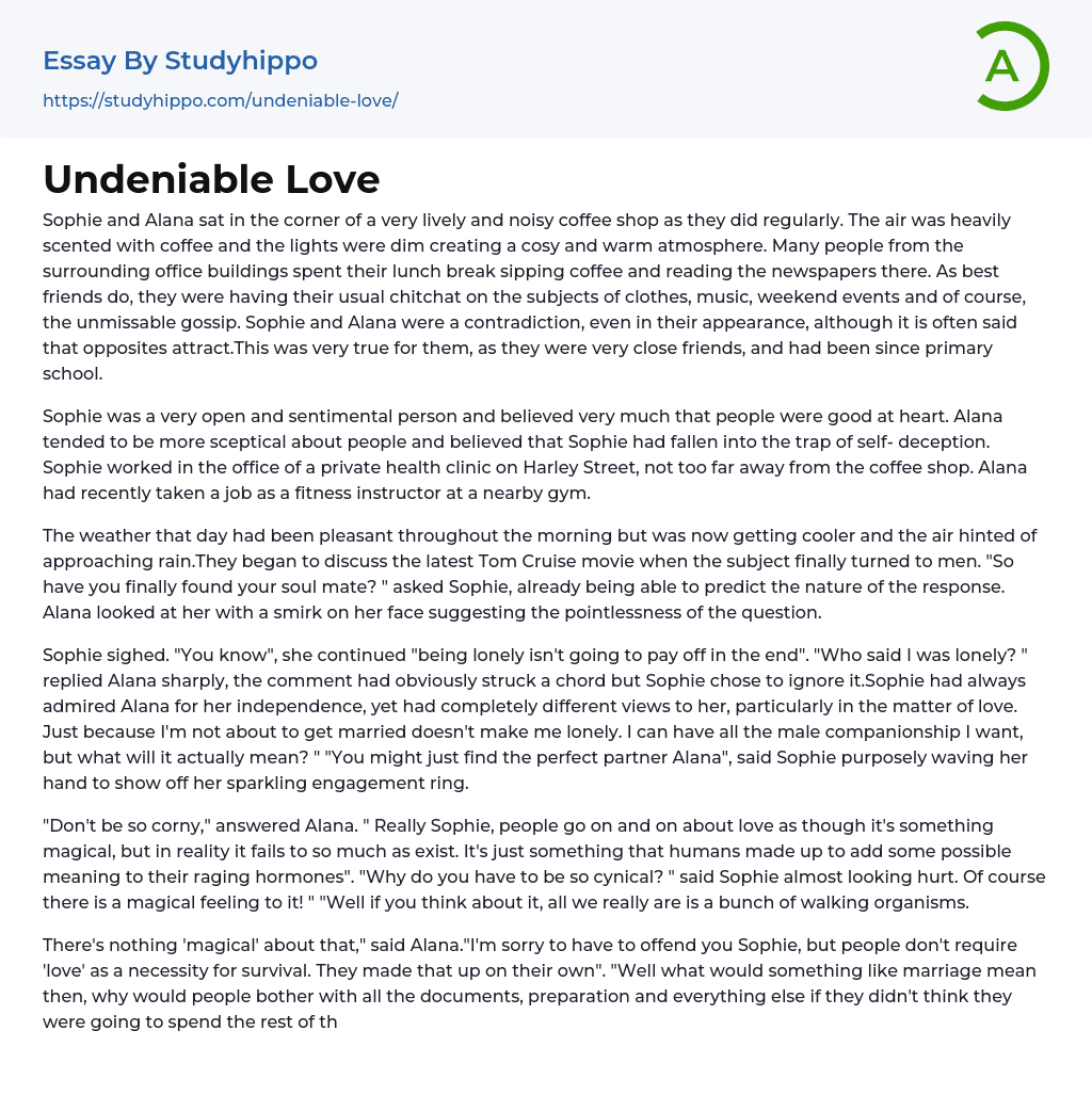 Undeniable Love Essay Example
