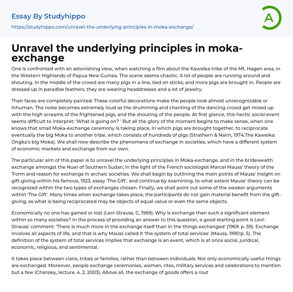 Unravel the underlying principles in moka-exchange Essay Example