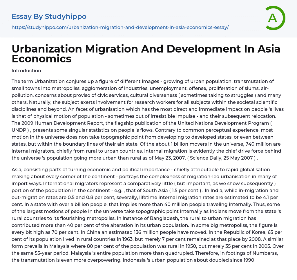 migration and development essay