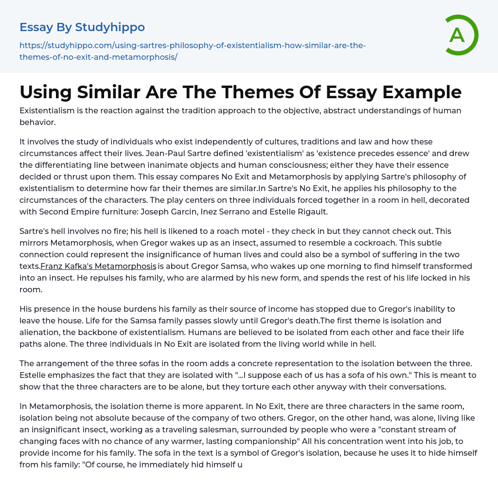 Using Similar Are The Themes Of Essay Example