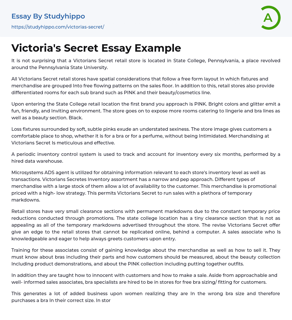 Victoria’s Secret Essay Example