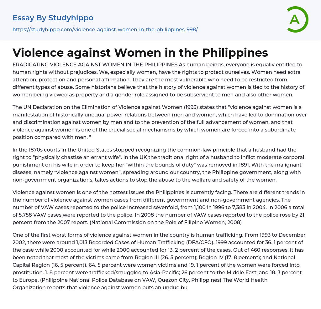 women's rights in the philippines essay