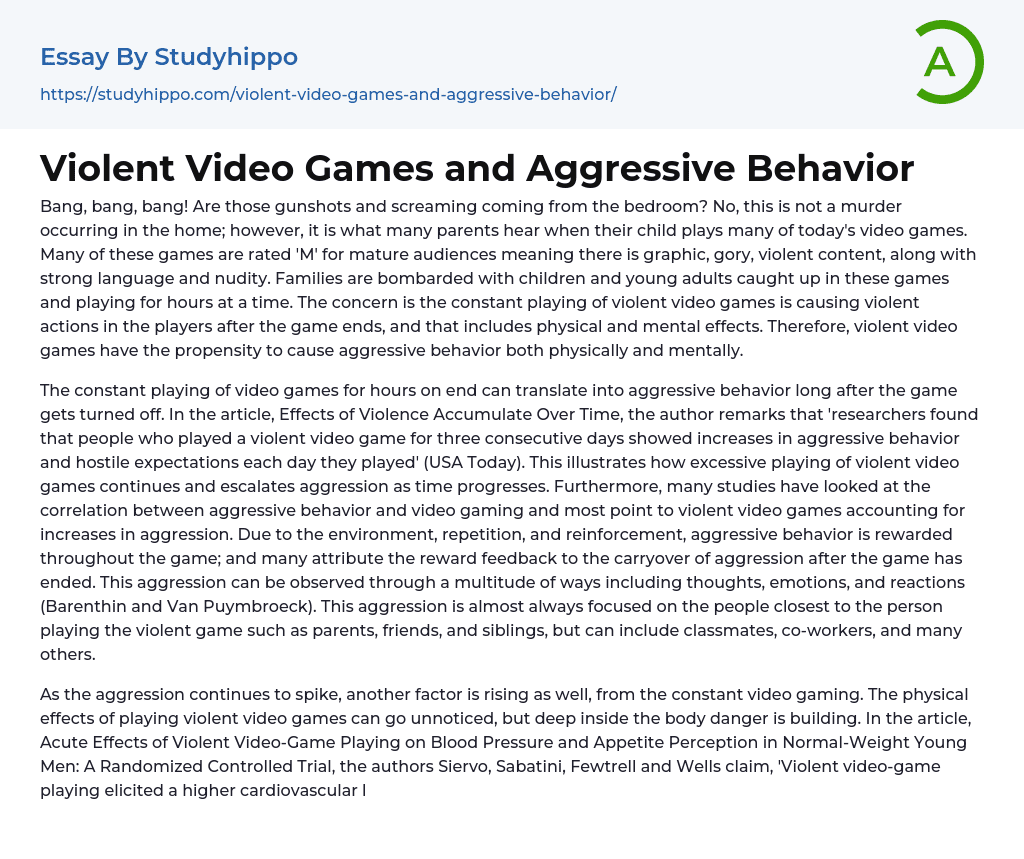 violent video games cause essay