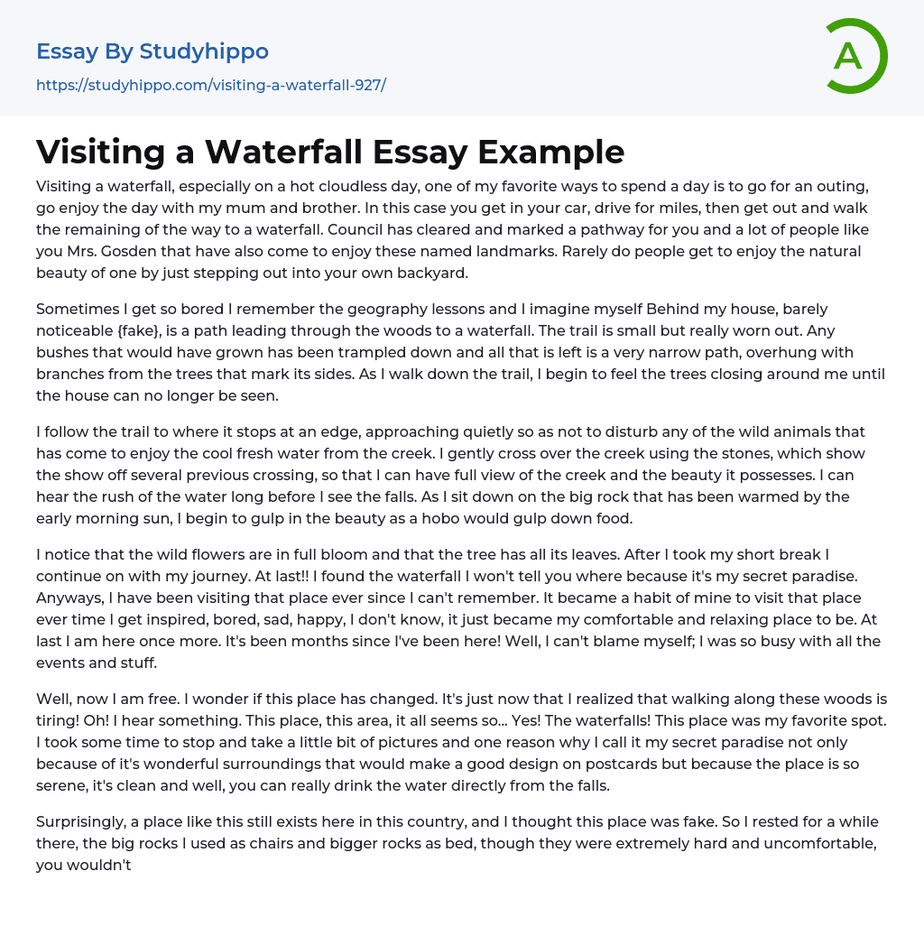 creative writing about waterfalls