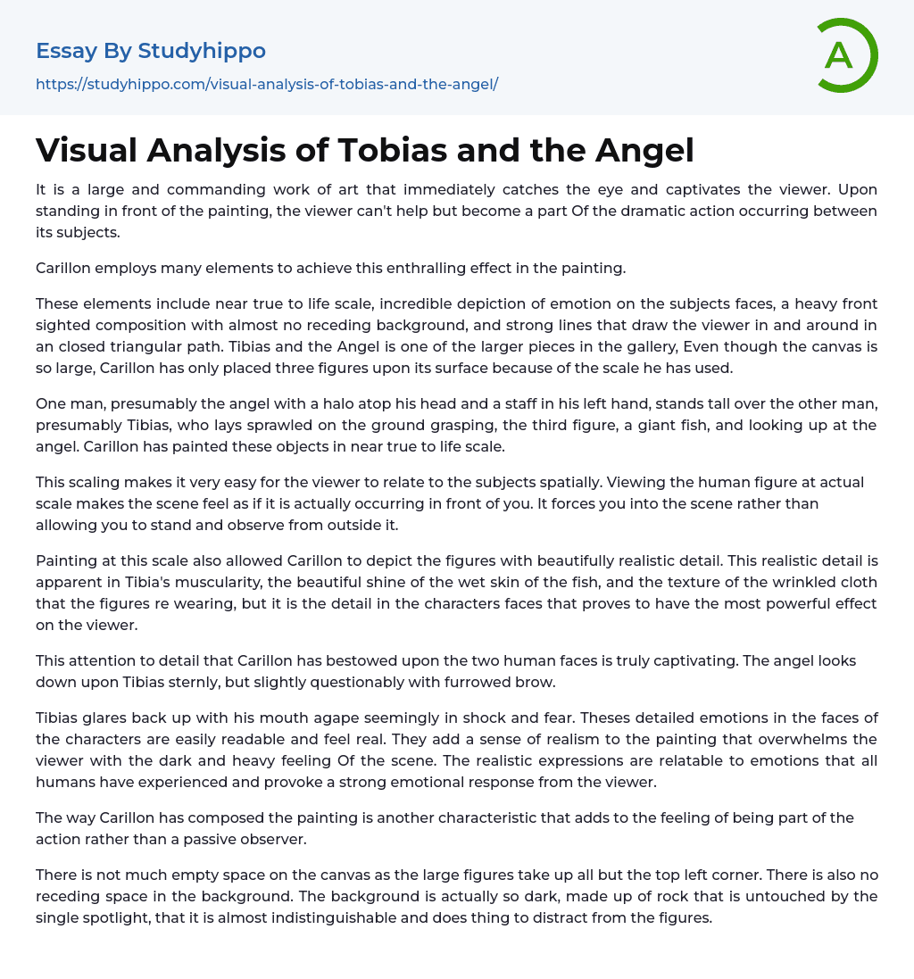 Visual Analysis of Tobias and the Angel Essay Example