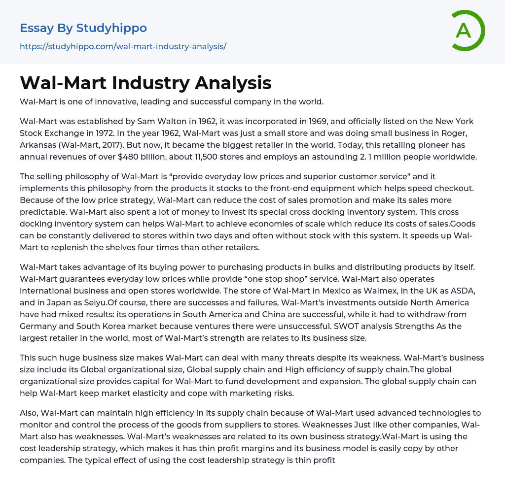 walmart research paper