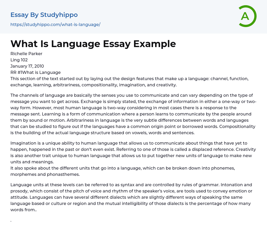 what is language in an essay