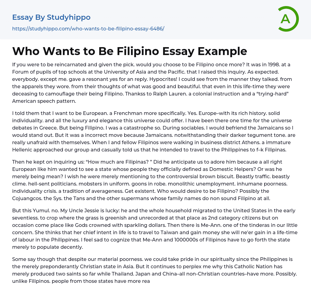 stress and filipino essay