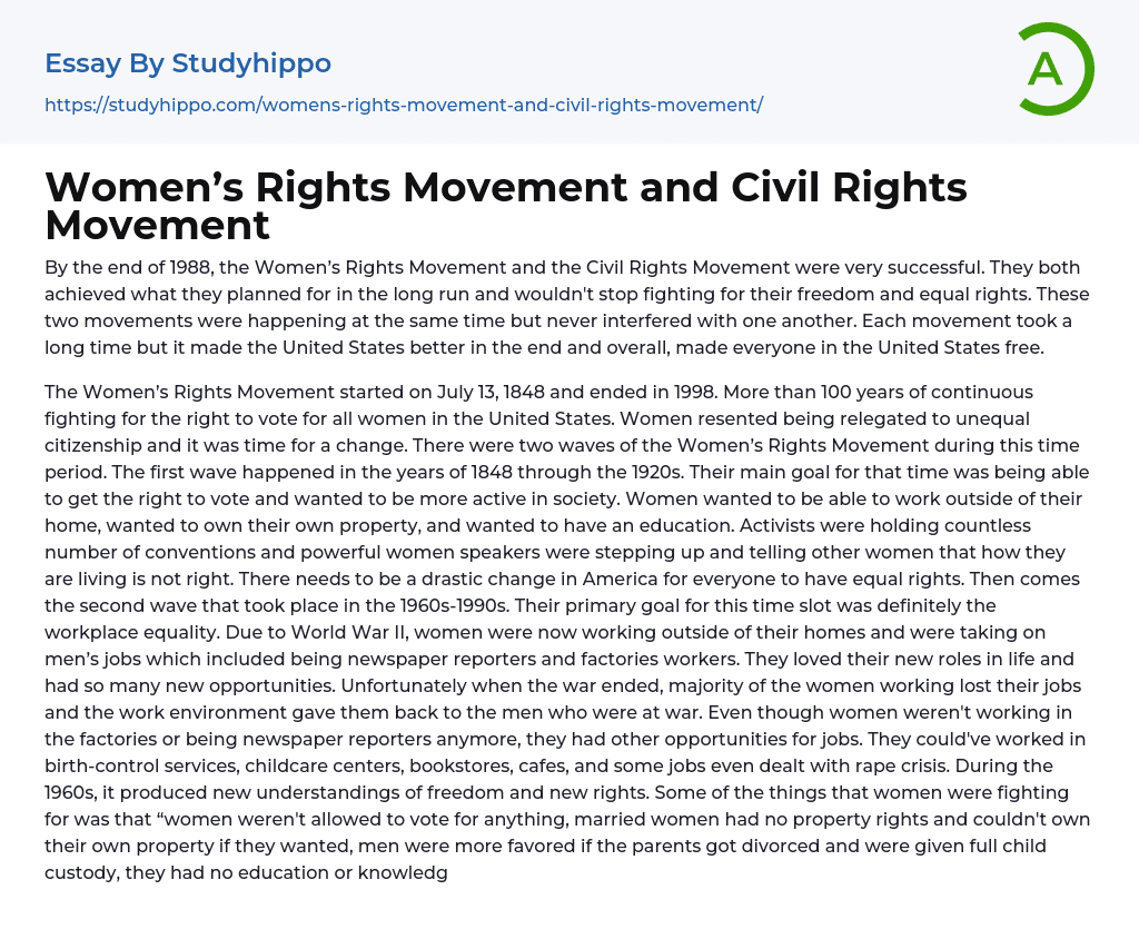 women's rights movement thesis