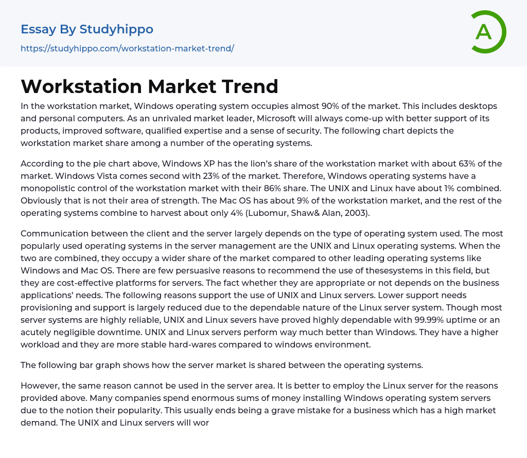 Workstation Market Trend Essay Example