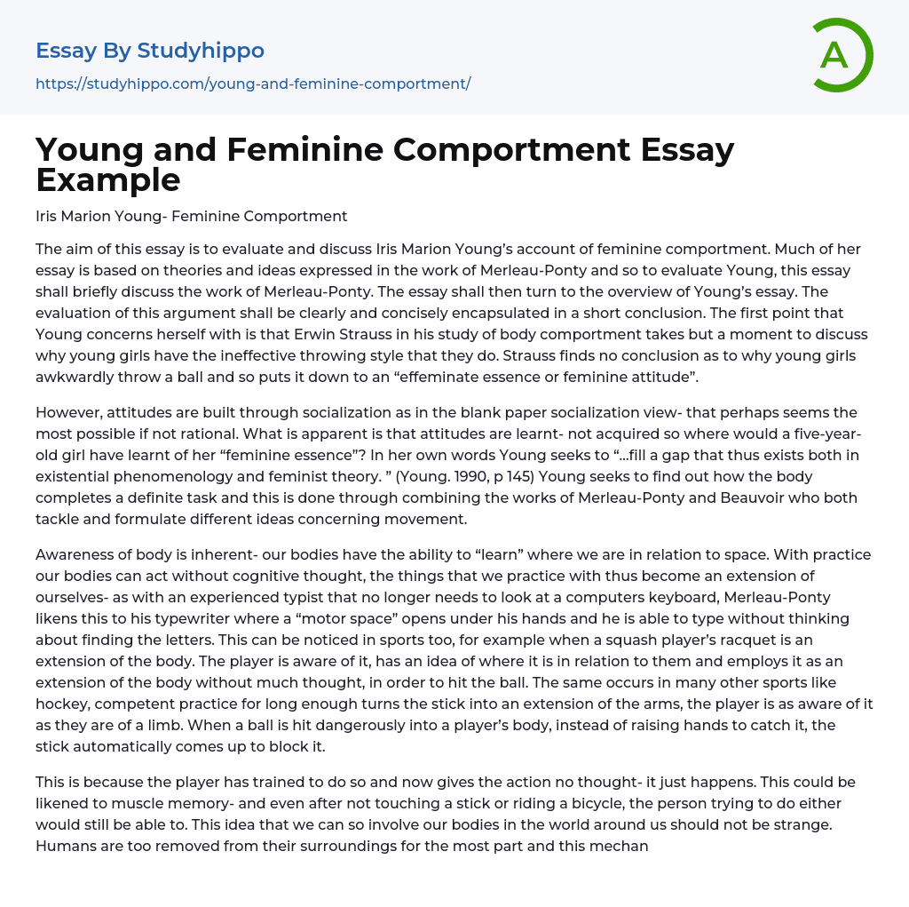 Young and Feminine Comportment Essay Example