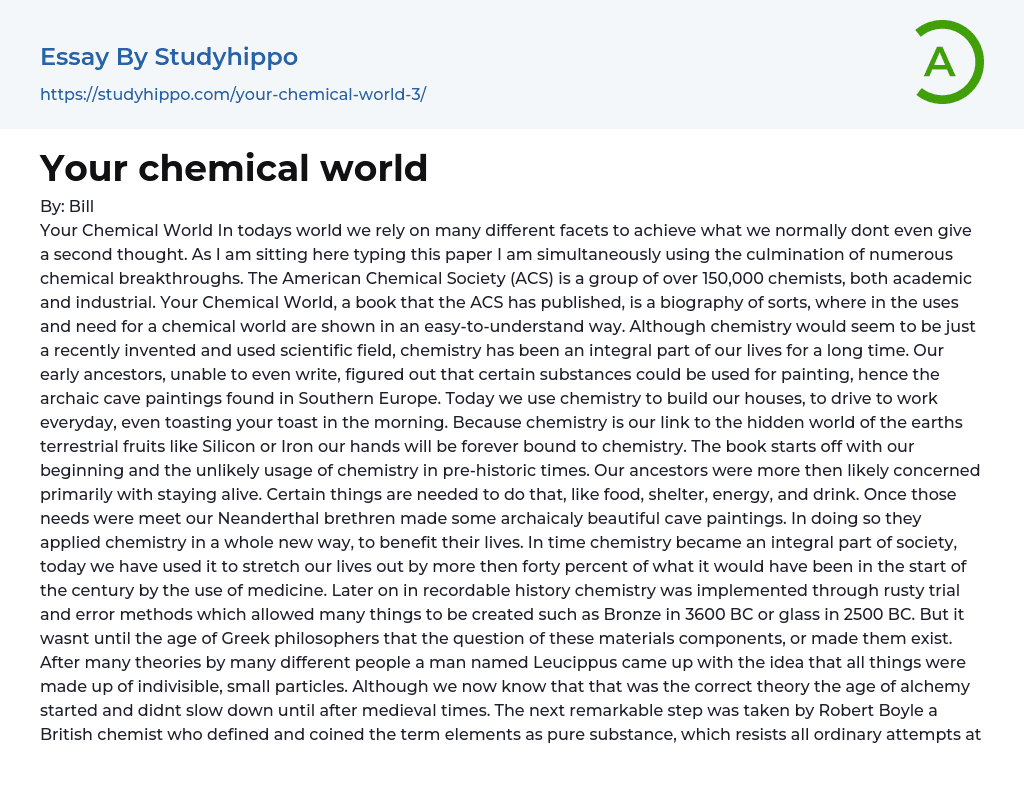 Your chemical world