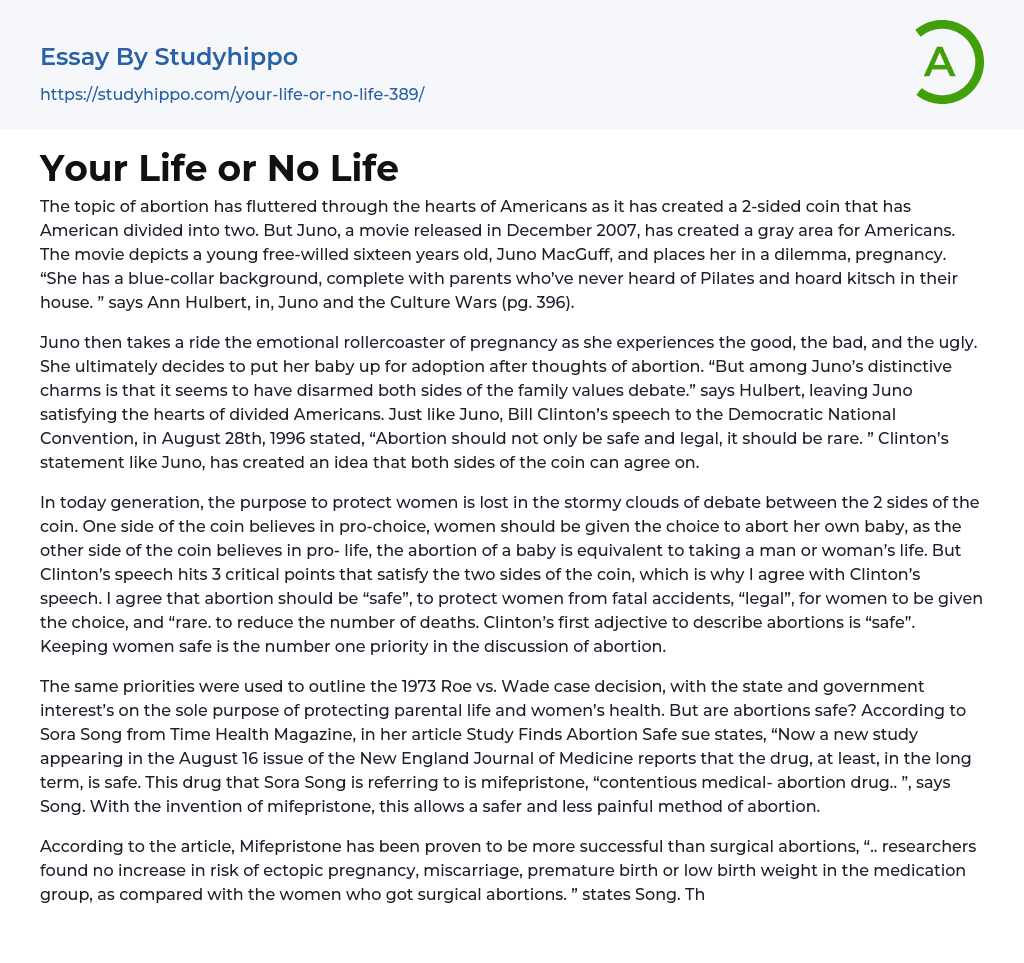 Your Life or No Life Essay Example