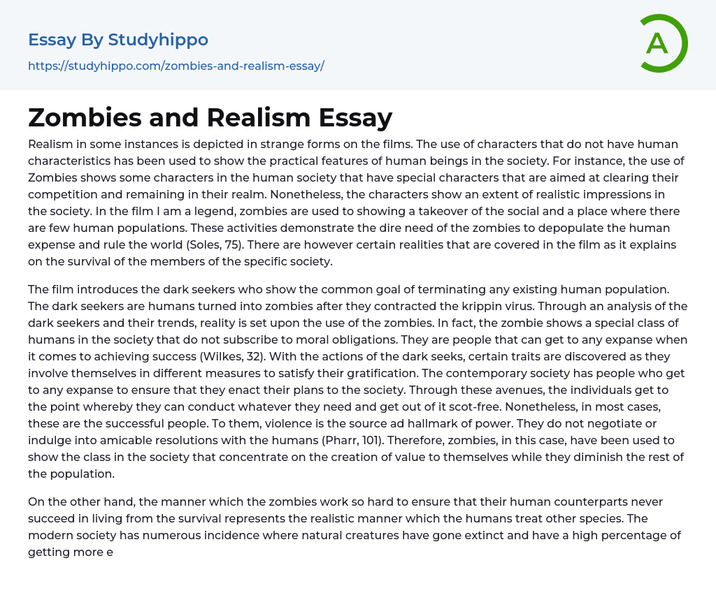 Zombies and Realism Essay