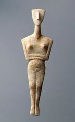 A number of these human figures, carved out of white marble, were found on the _______ Islands, now part of modern-day Greece.