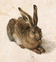 Using watercolor and gouache on paper, the artist ___________ created this realistic picture of A Young Hare.