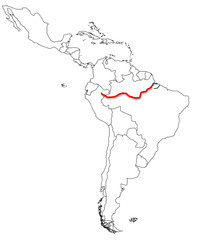 What is the BEST description of the location of the Amazon River?