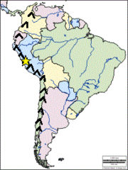 What is the BEST description of the location of the Andes Mountains?