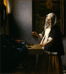 Woman Holding a Balance 1664 15 x 14 in