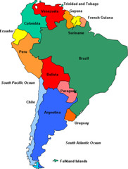 Atlantic South America is made up of four countries