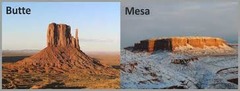What are mesa's and Butte's ? How are they formed ?