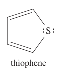 Draw the structure of thiophene.