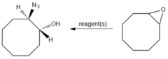 What reagent converts cyclooctene oxide into trans-2-azidocyclooctanol?