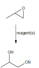 What reagent reacts with epoxypropane to produce a cyanoalcohol?