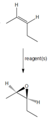 What would you use to convert cis-2-pentene into a cis-epoxide?