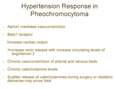 hypertension response in pheychromocytoma