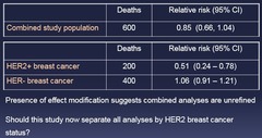 Effect Modification Example 2  - Stratification or No?