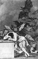 Figure 27-10 FRANCISCO GOYA, The Sleep of Reason Produces Monsters, from Los Caprichos, ca. 1798. Etching and aquatint, 8 1/2