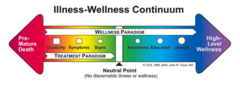 Explain the health-illness continuum model of health and illness.