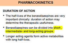 What aspect of Benzos determine which one you will select clinically