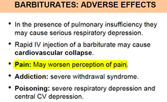 What is a potential adverse side effect of barbiturates in terms of pain