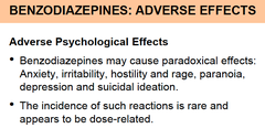 What is an adverse effect of benzodiazepines where they cause the opposite symptoms than expected (e.g. anxiety, hostility, rage, paranoia, and depression)