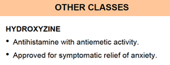 Which anti-histamine is used to treat anxiety and is an antiemitic