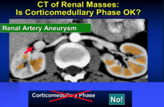 what % of the kidney is enhanced in portal venous phase?  what is the best phase to eval kidney?